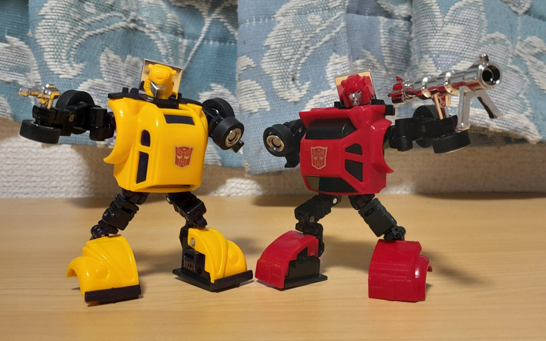 Images of Transformers Missing Link Bumblebee, Cliffjumper, Sunstreaker, and Cordon