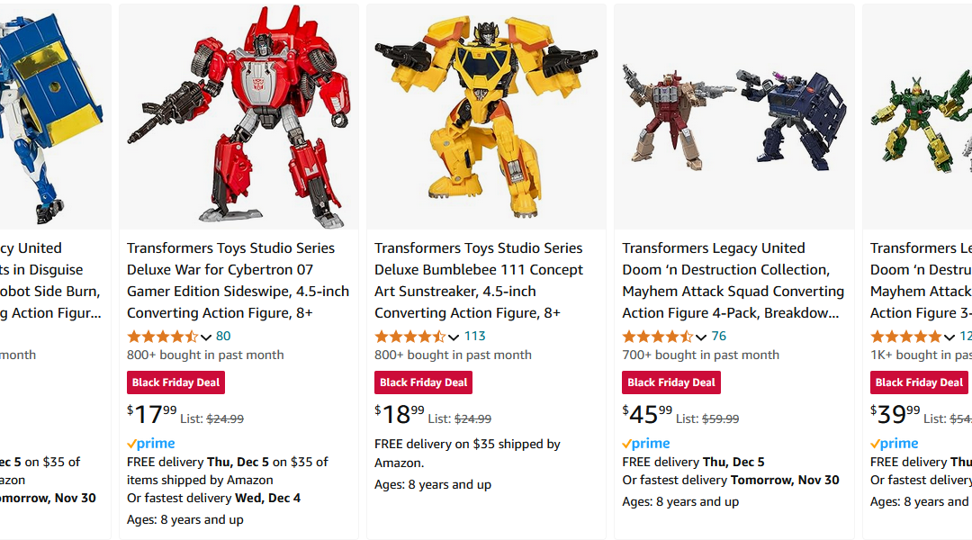 Black Friday 2024 Transformers Deals at Amazon