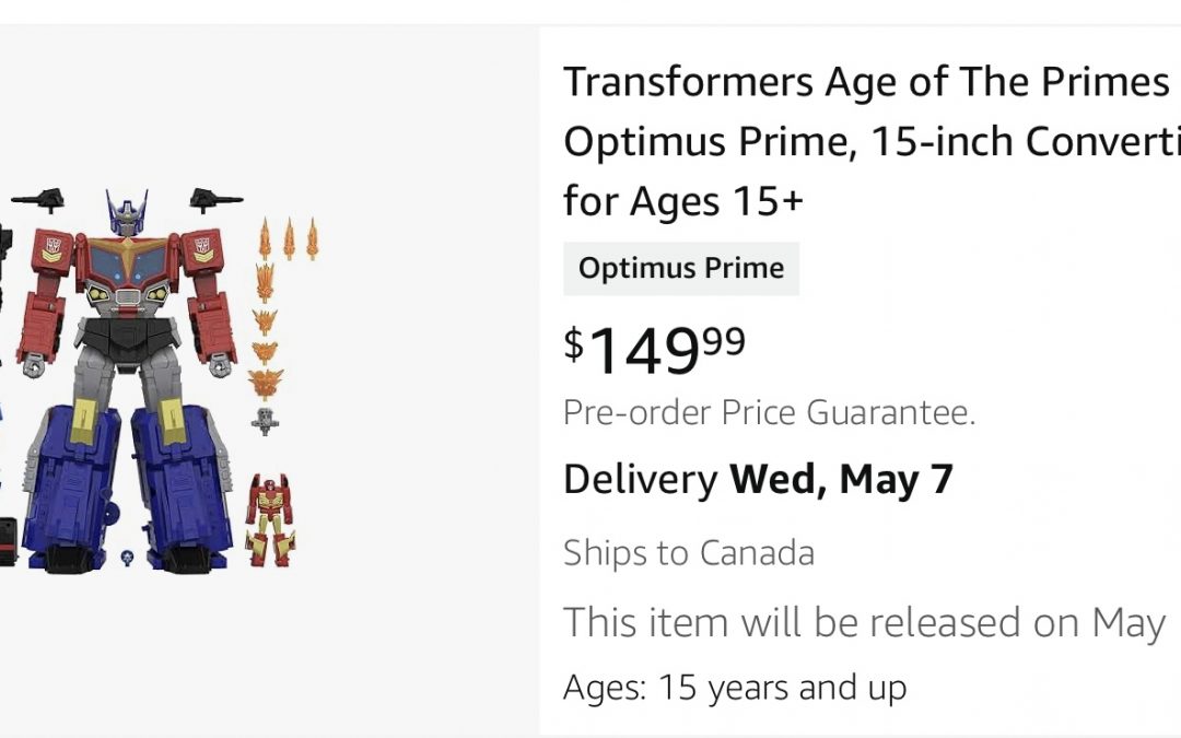 Pre-order Links for all New Age of the Prime Transformers Toys and Sonic X Over Set
