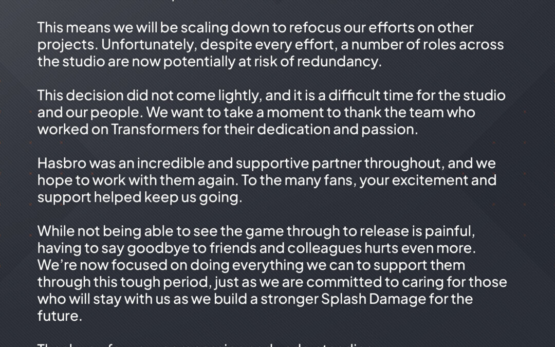 Transformers: Reactivate Officially Cancelled