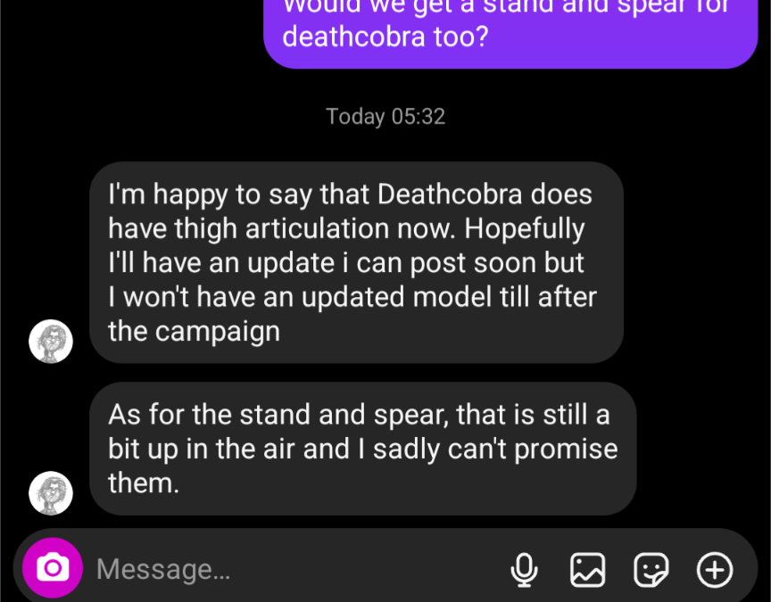 Haslab Liokaiser Deathcobra Small Update – Thigh Articulation Added