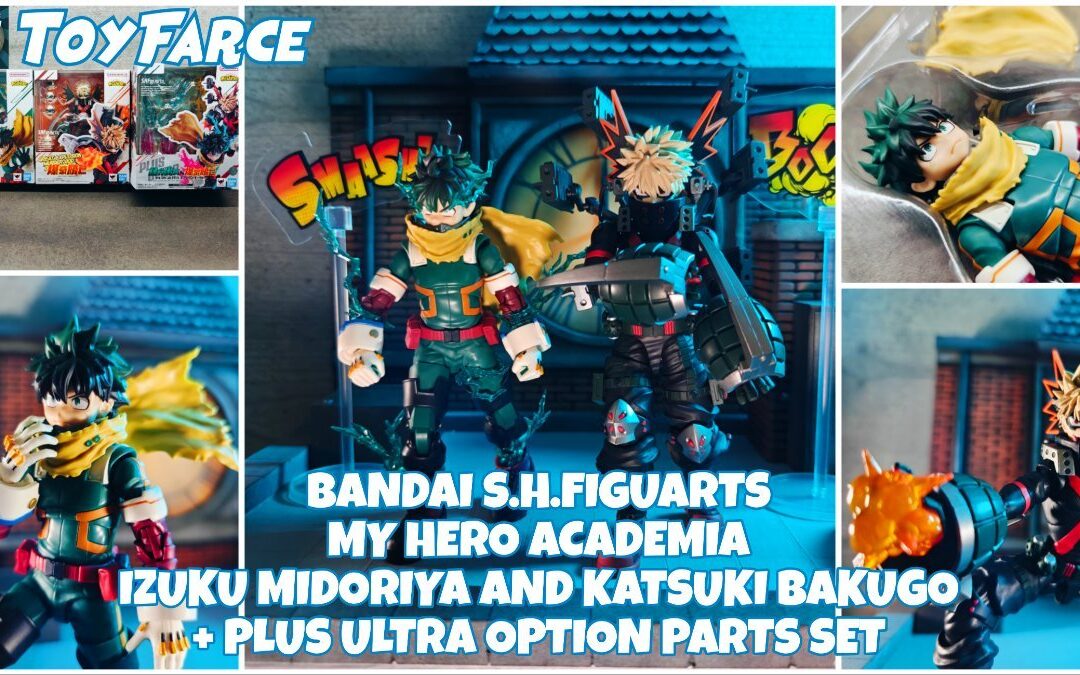 Bandai S.H.Figuarts My Hero Academia Izuku Midoriya and Katsuki Bakugo + Plus Ultra Option Parts Set Review and Images