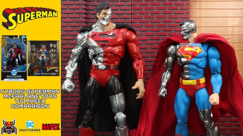 McFarlane DC Multiverse Cyborg Superman Vs Mafex 164 Return of Supeman Cyborg Figure Comparison, Video Review, And Images