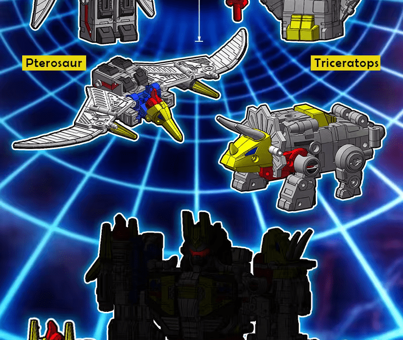 Dr Wu DW-E64 Pterosaur & DW-E65 Triceratops (Micromaster Scale Swoop & Slag) Color Renders