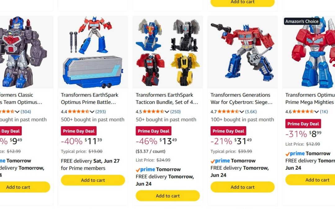 Amazon Prime Day – Transformers Deals and More
