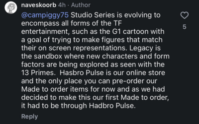 Hasbro Toyline Updates: Studio Series Evolving To Include All TF Entertainment, Mainline To Be A Sandbox