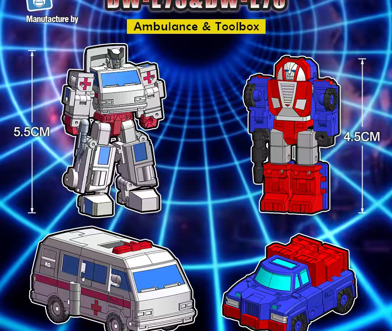 Dr Wu DW-E73 Ambulance & DW-E76 Toolbox (Micromaster Scale G1 Ratchet & Gears) Color Renders
