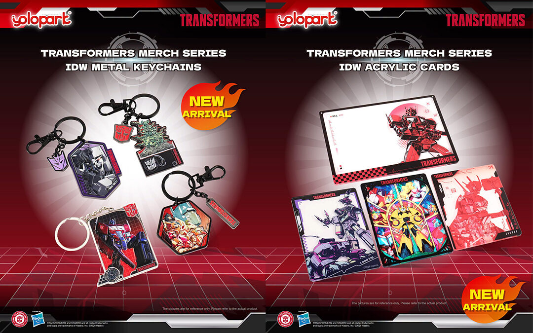 Yolopark IDW Transformers Metal Keychains, Transparent Acrylic Cards & Magnets