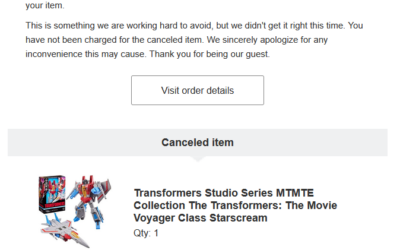 Target Pre-Orders for MTMTE Starscream, Prowl Being Cancelled